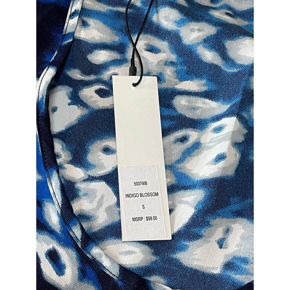 NWT Womens W118 by Walter Baker Blue White Black Abstract Print Tank‎ Blouse S - Picture 5 of 8